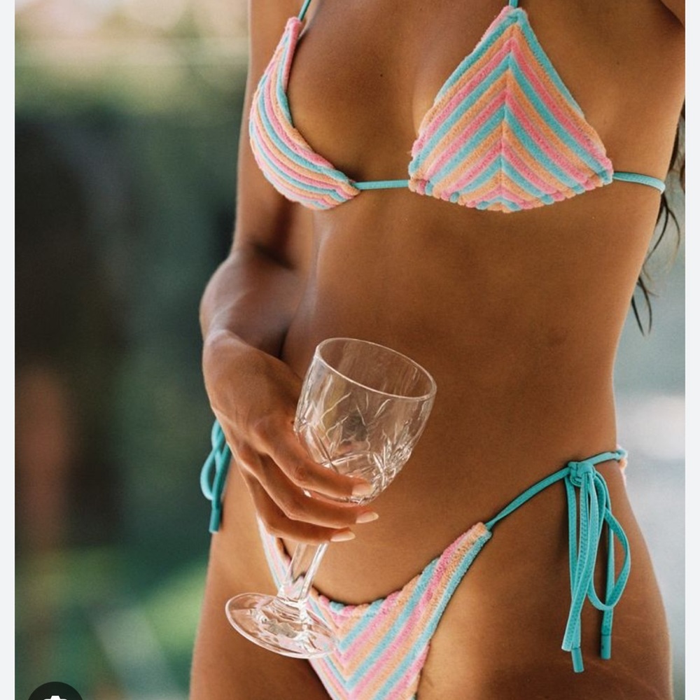 Triangl multi stripe terry BIKINI SET SIZE MEDIUM NWT